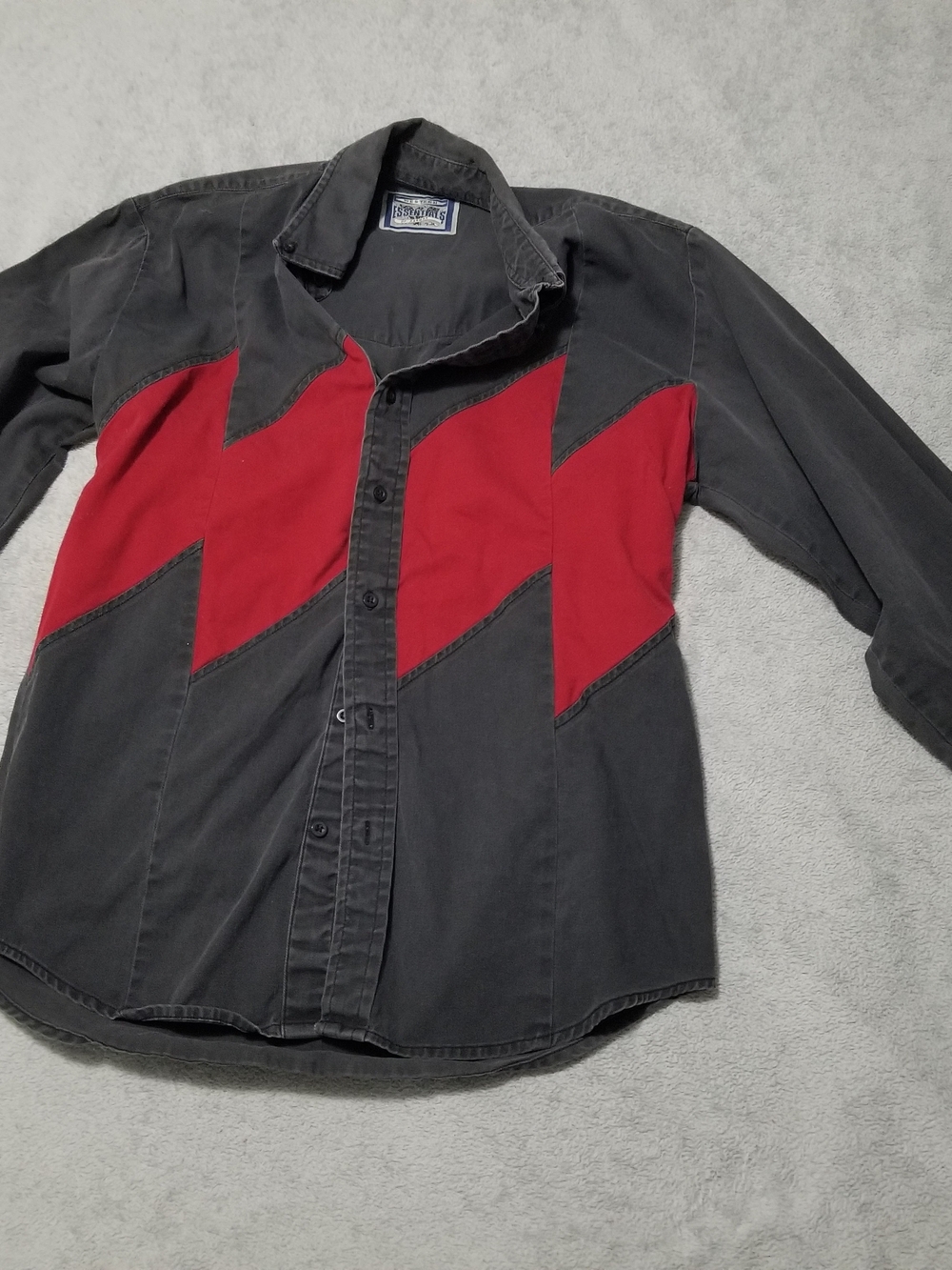 Essentials Black And Red Western Shirt